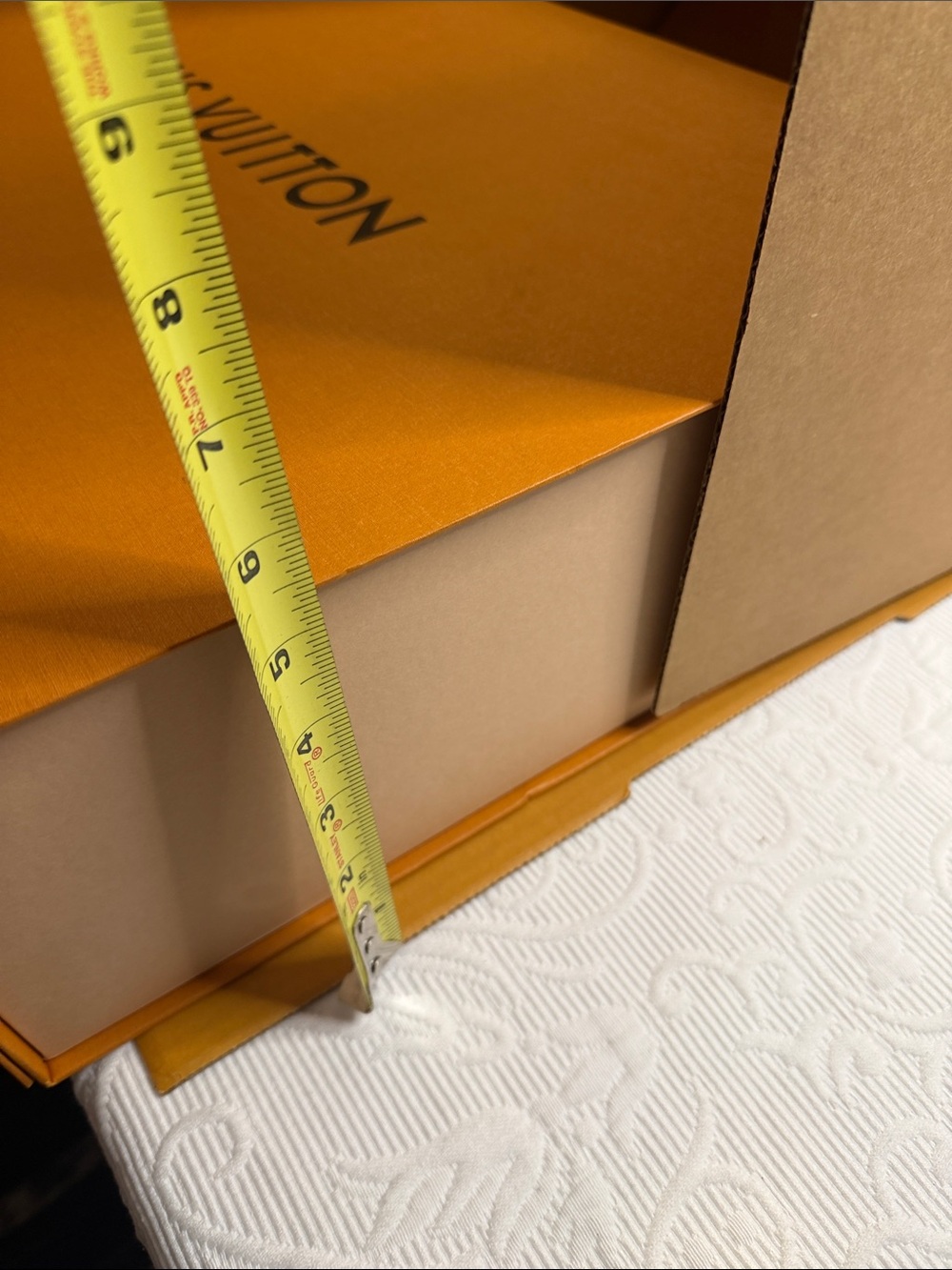 Louis Vuitton Orange Gift Bag with Blue Ribbon Handle and Box Set. - Picture 7 of 15
